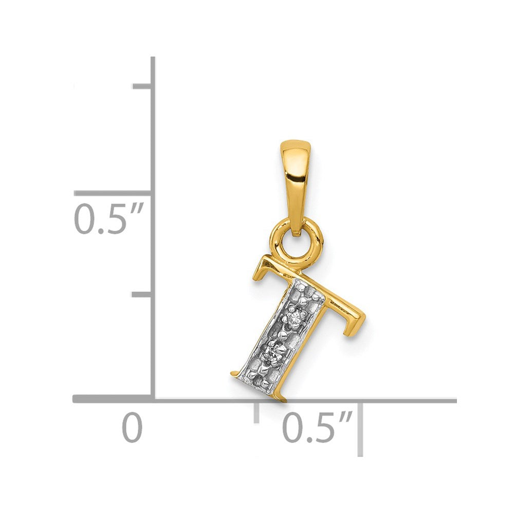 with Rhodium Diamond Letter T Initial Pendant - WBC
