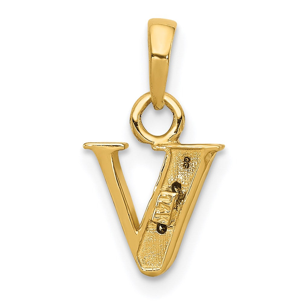 with Rhodium Diamond Letter V Initial Pendant - WBC