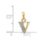 with Rhodium Diamond Letter V Initial Pendant - WBC