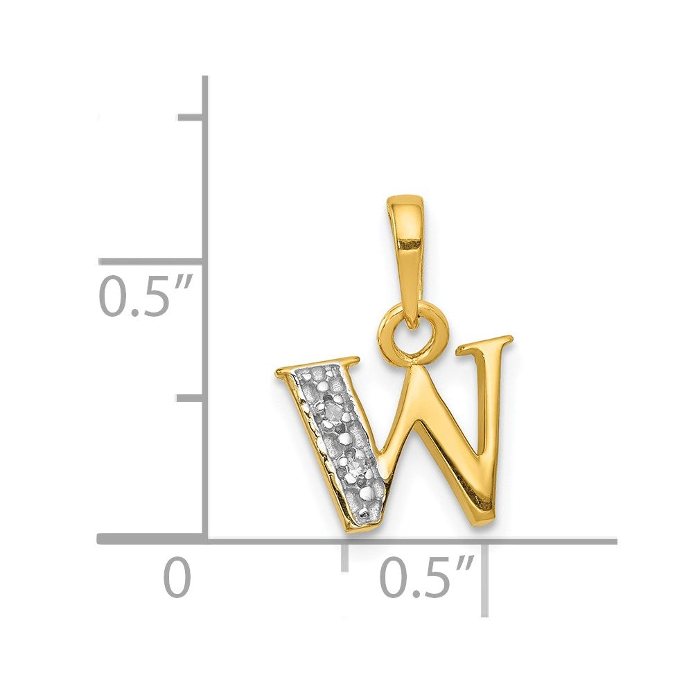 with Rhodium Diamond Letter W Initial Pendant - WBC