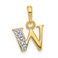 with Rhodium Diamond Letter W Initial Pendant - WBC