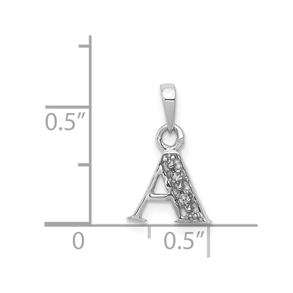 with Rhodium Diamond Letter A Initial Pendant - WBC