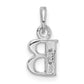 with Rhodium Diamond Letter B Initial Pendant - WBC