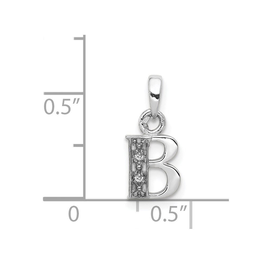 with Rhodium Diamond Letter B Initial Pendant - WBC