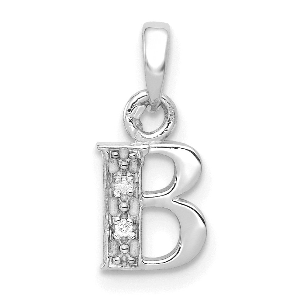 with Rhodium Diamond Letter B Initial Pendant - WBC