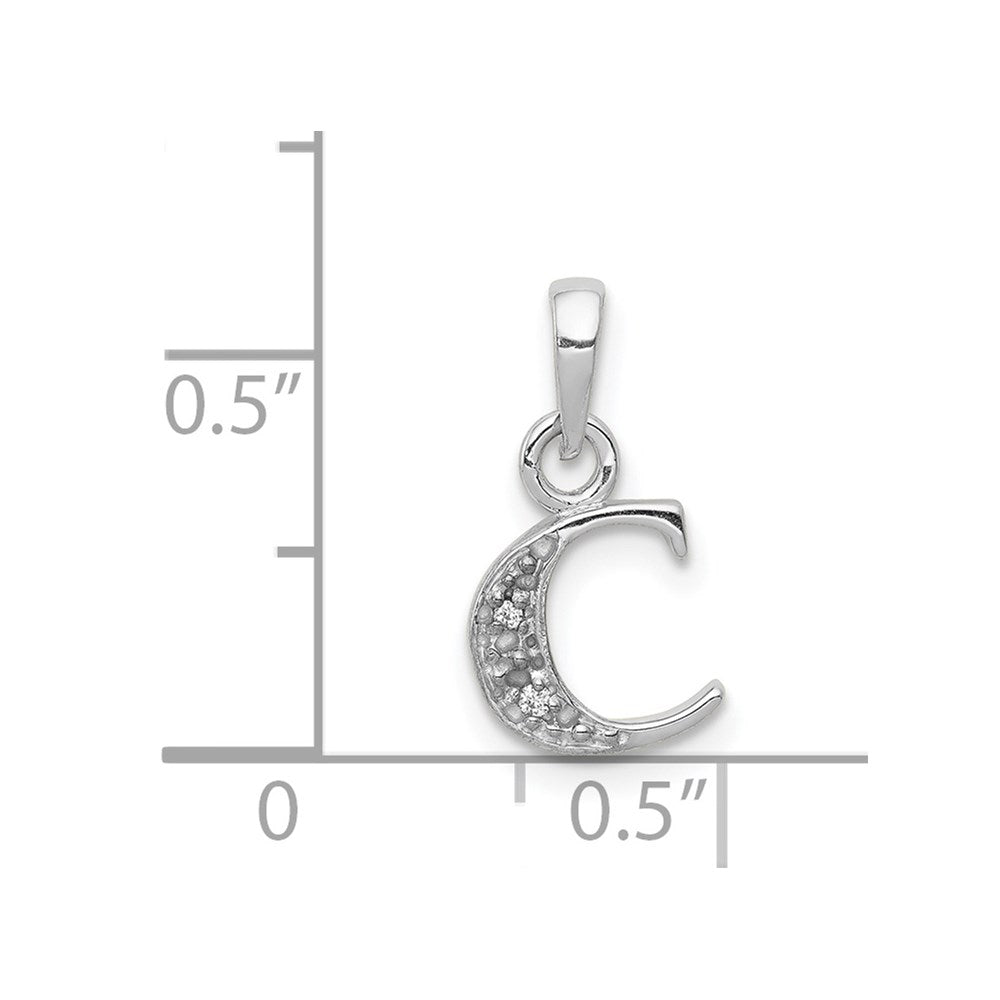 with Rhodium Diamond Letter C Initial Pendant - WBC