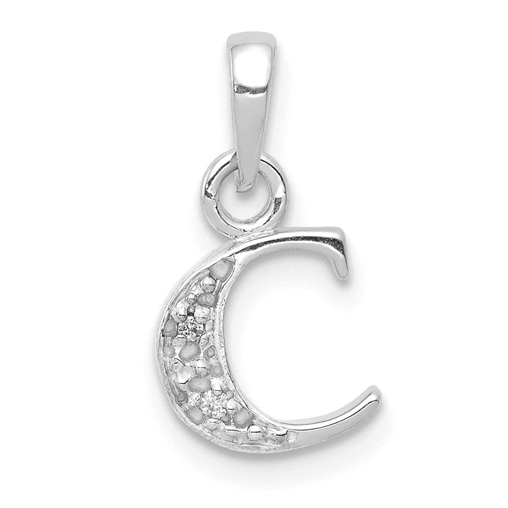 with Rhodium Diamond Letter C Initial Pendant - WBC