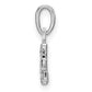 Rhodium-plated Diamond Letter F Initial Pendant - WBC