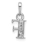 Rhodium-plated Diamond Letter F Initial Pendant - WBC