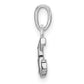 Rhodium-plated Diamond Letter G Initial Pendant - WBC