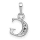 Rhodium-plated Diamond Letter G Initial Pendant - WBC