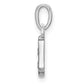 Rhodium-plated Diamond Letter H Initial Pendant - WBC