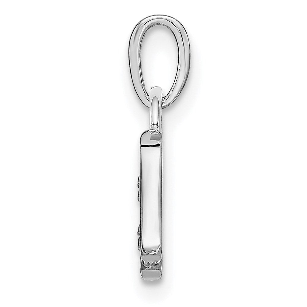 Rhodium-plated Diamond Letter H Initial Pendant - WBC