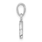 Rhodium-plated Diamond Letter I Initial Pendant - WBC
