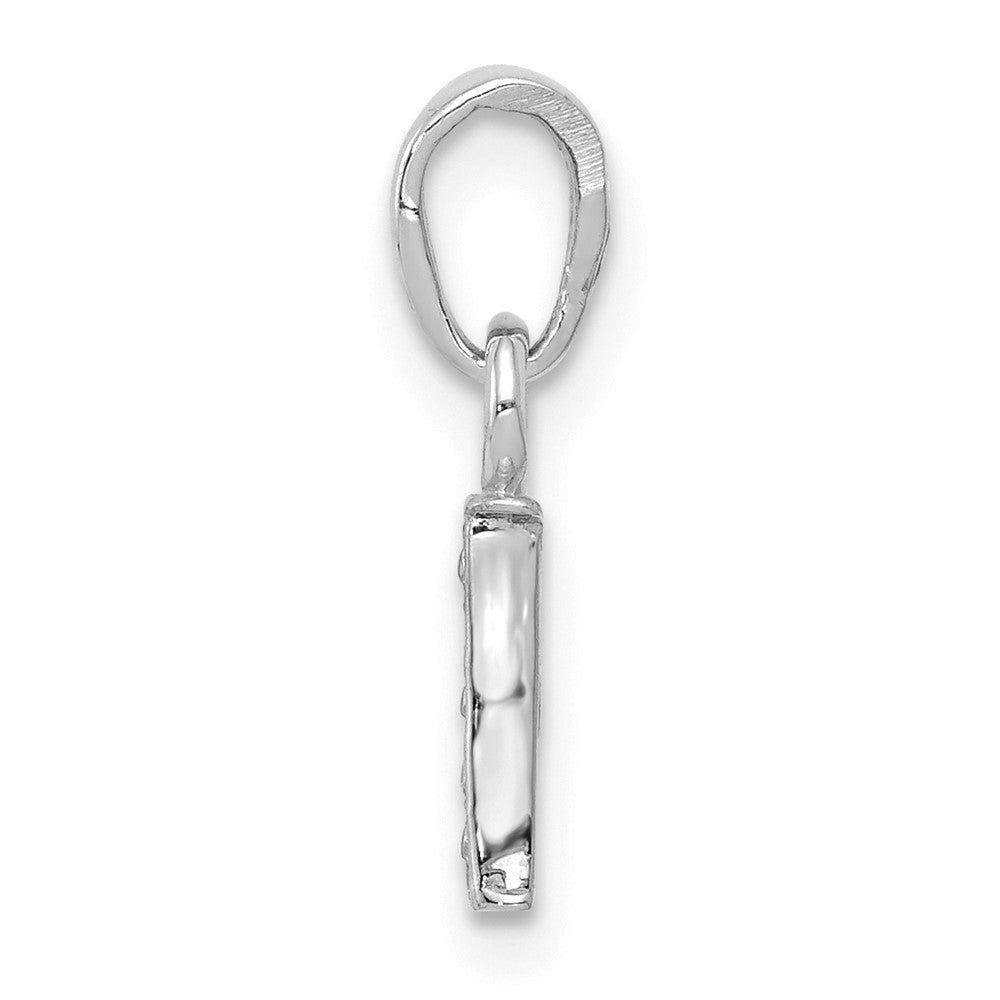 Rhodium-plated Diamond Letter I Initial Pendant - WBC