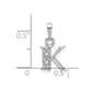 Rhodium-plated Diamond Letter K Initial Pendant - WBC