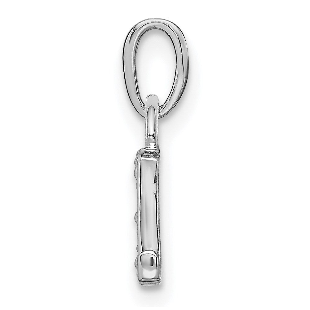 Rhodium-plated Diamond Letter L Initial Pendant - WBC