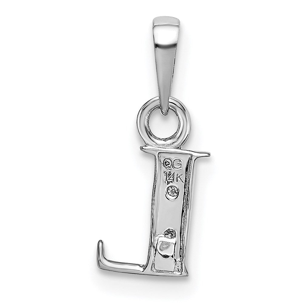 Rhodium-plated Diamond Letter L Initial Pendant - WBC