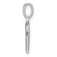 Rhodium-plated Diamond Letter M Initial Pendant - WBC