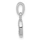 Rhodium-plated Diamond Letter O Initial Pendant - WBC