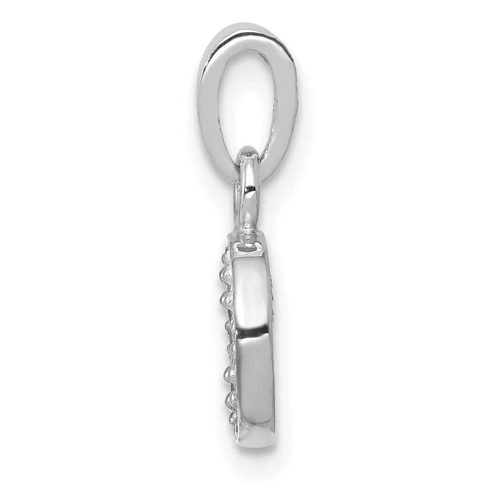 Rhodium-plated Diamond Letter O Initial Pendant - WBC