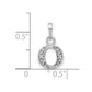 Rhodium-plated Diamond Letter O Initial Pendant - WBC