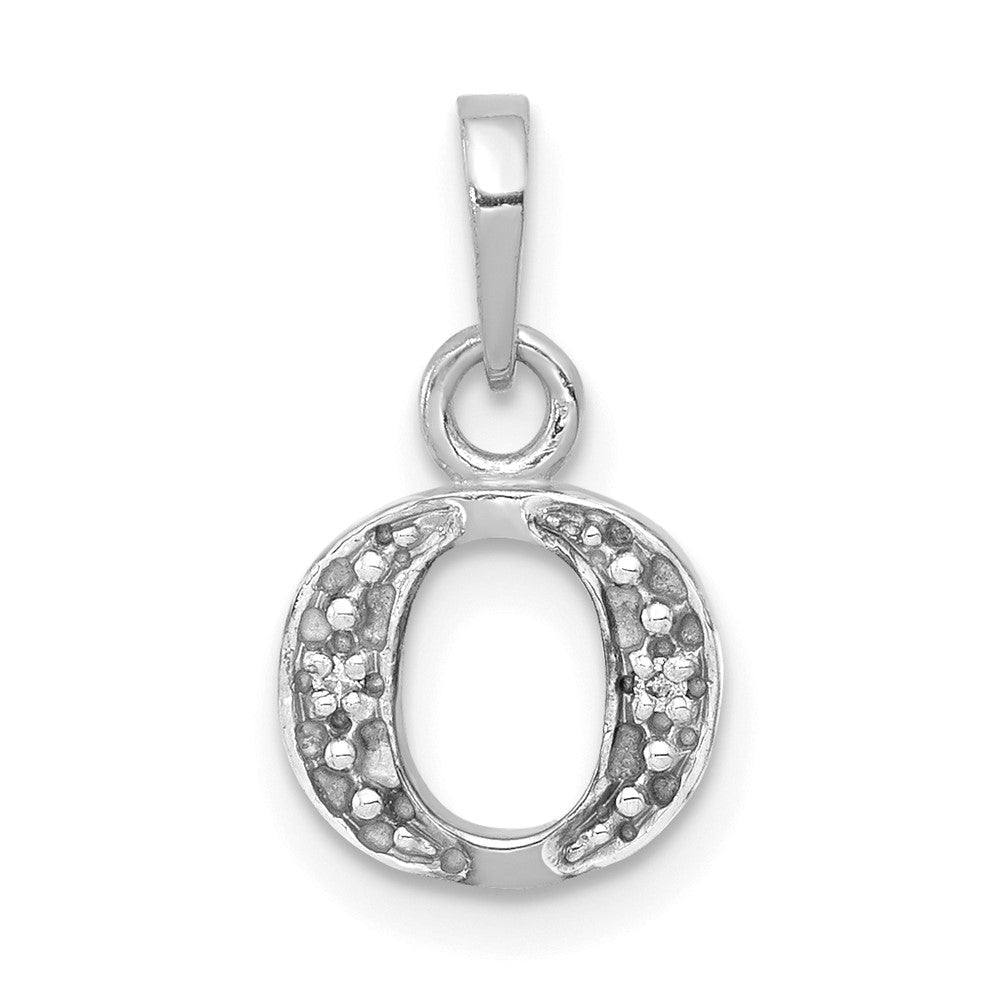Rhodium-plated Diamond Letter O Initial Pendant - WBC