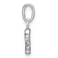 Rhodium-plated Diamond Letter P Initial Pendant - WBC