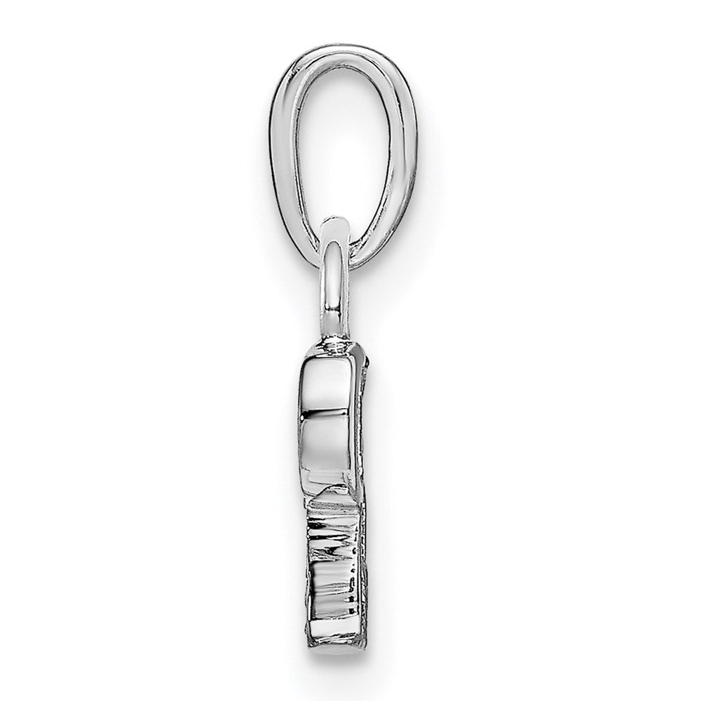Rhodium-plated Diamond Letter P Initial Pendant - WBC