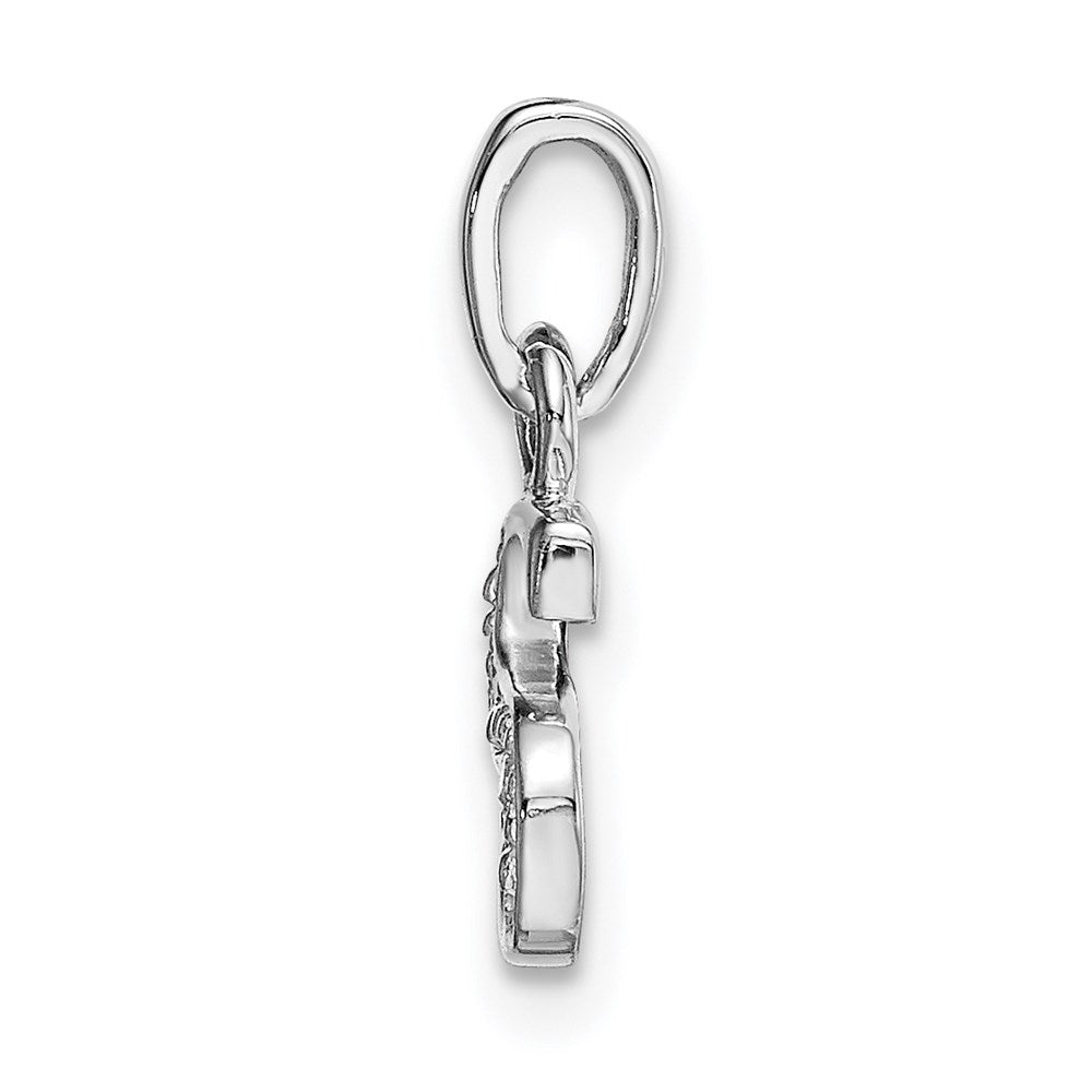 Rhodium-plated Diamond Letter S Initial Pendant - WBC