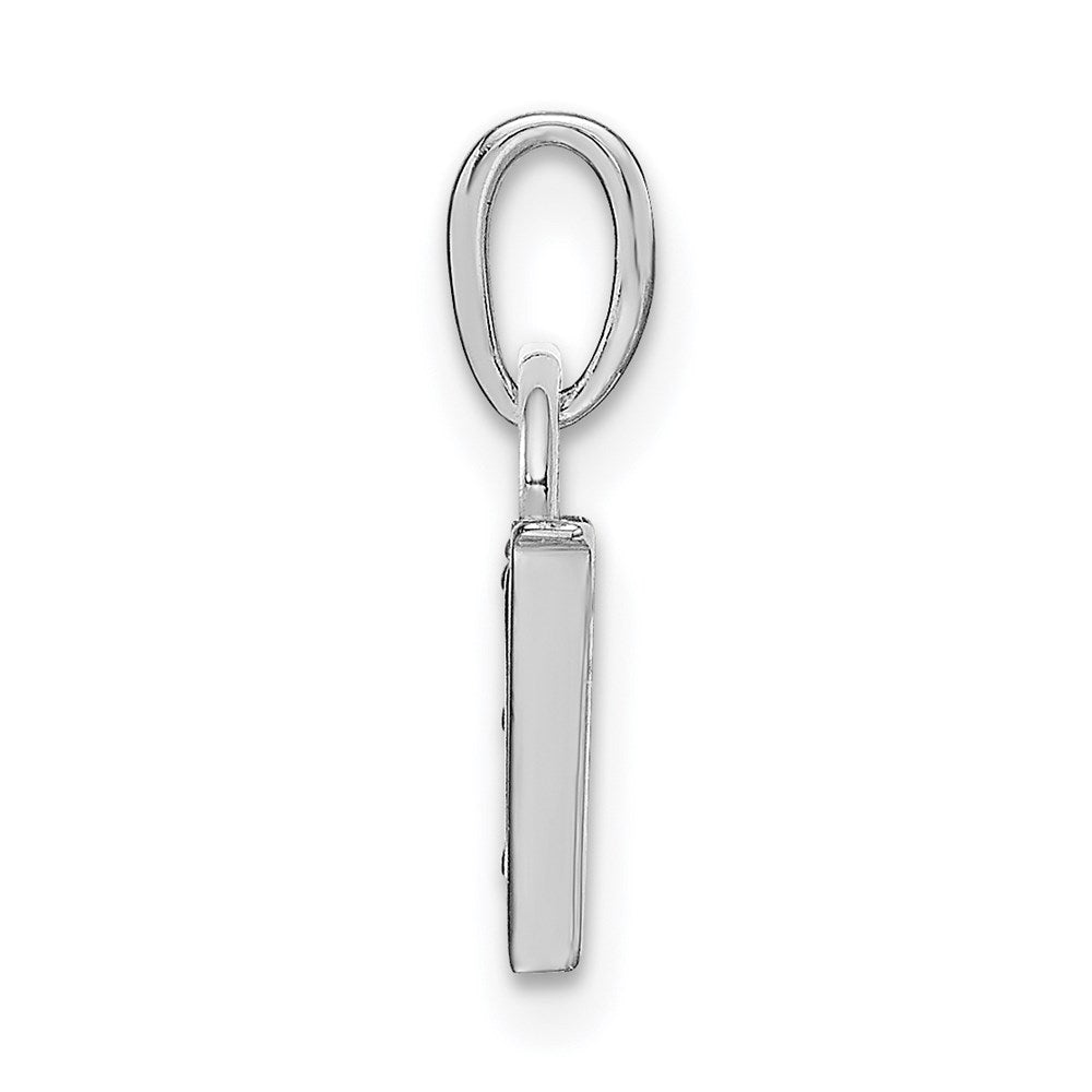 Rhodium-plated Diamond Letter W Initial Pendant - WBC