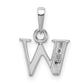 Rhodium-plated Diamond Letter W Initial Pendant - WBC