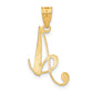 Script Letter A Initial Pendant with Diamond - WBC