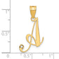 Script Letter A Initial Pendant with Diamond - WBC