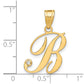 Script Letter B Initial Pendant with Diamond - WBC