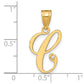 Script Letter C Initial Pendant with Diamond - WBC