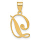 Script Letter D Initial Pendant with Diamond - WBC