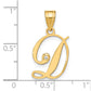Script Letter D Initial Pendant with Diamond - WBC