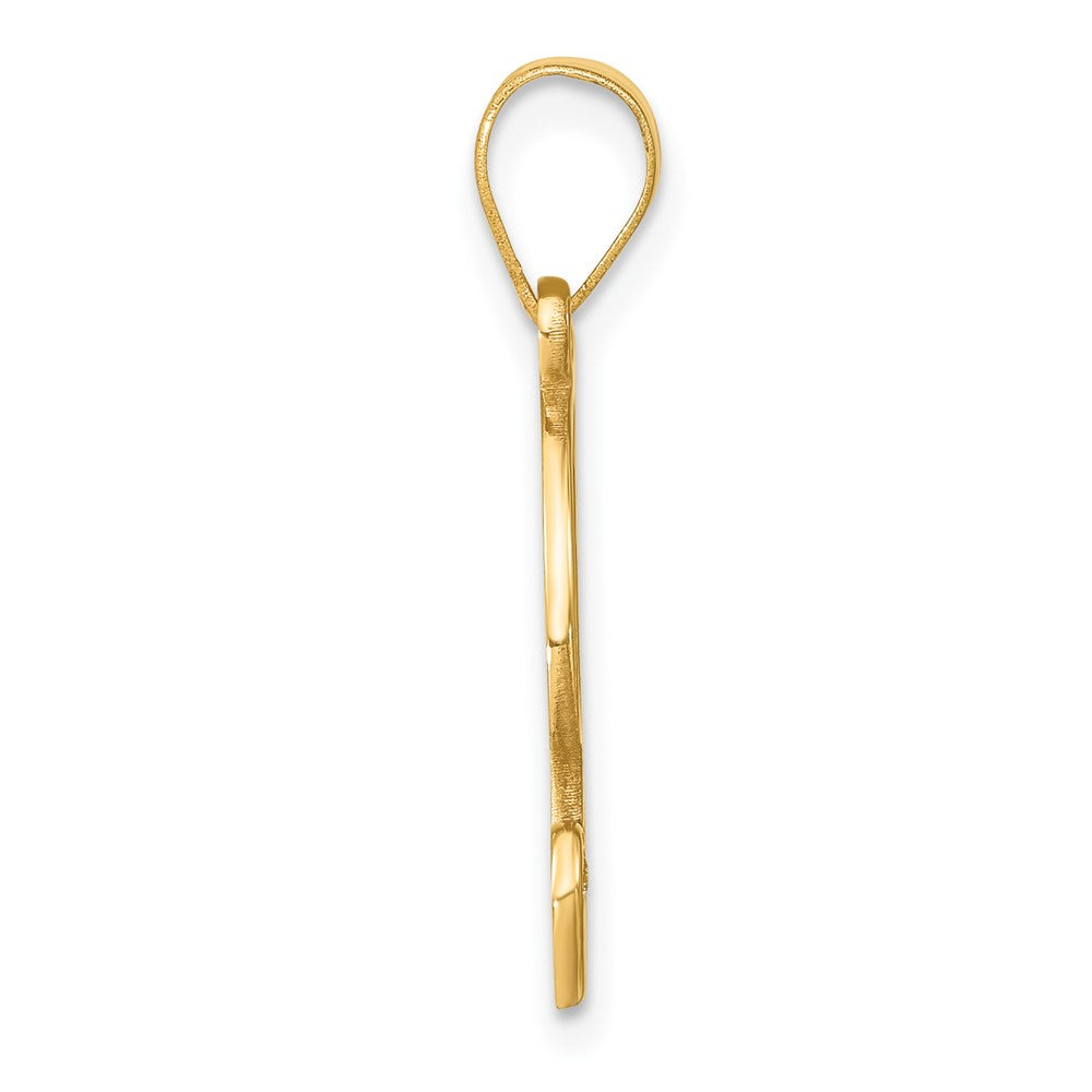 Script Letter F Initial Pendant with Diamond - WBC