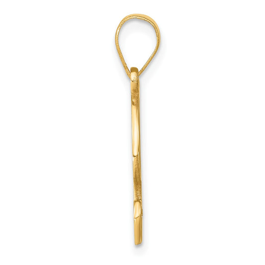 Script Letter F Initial Pendant with Diamond - WBC