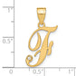 Script Letter F Initial Pendant with Diamond - WBC