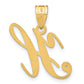Script Letter H Initial Pendant with Diamond - WBC