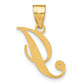 Script Letter I Initial Pendant with Diamond - WBC