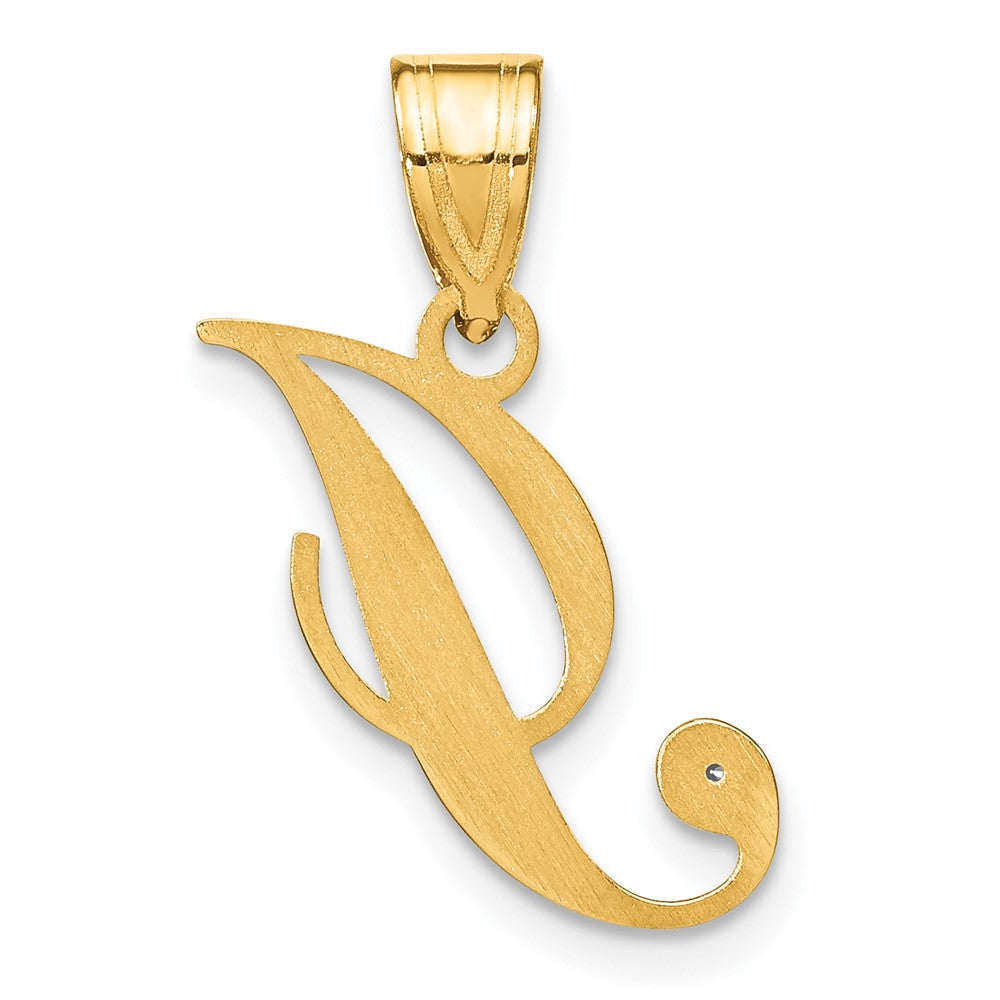 Script Letter I Initial Pendant with Diamond - WBC