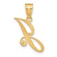 Diamond Script Letter J Initial Pendant - WBC