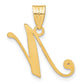 Script Letter N Initial Pendant with Diamond - WBC