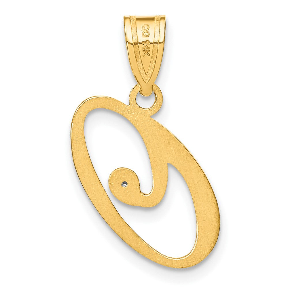 Script Letter O Initial Pendant with Diamond - WBC