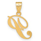 Script Letter P Initial Pendant with Diamond - WBC