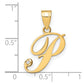 Script Letter P Initial Pendant with Diamond - WBC