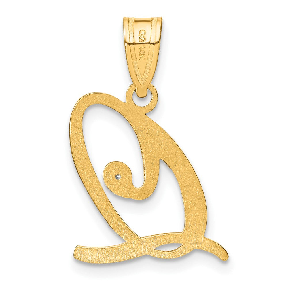 Script Letter Q Initial Pendant with Diamond - WBC